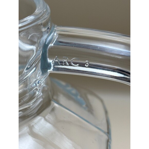 Vtg Arc France Vertical Ribbed Glass Refrigerator Jar Jug Bright Green Lid - Picture 3 of 11